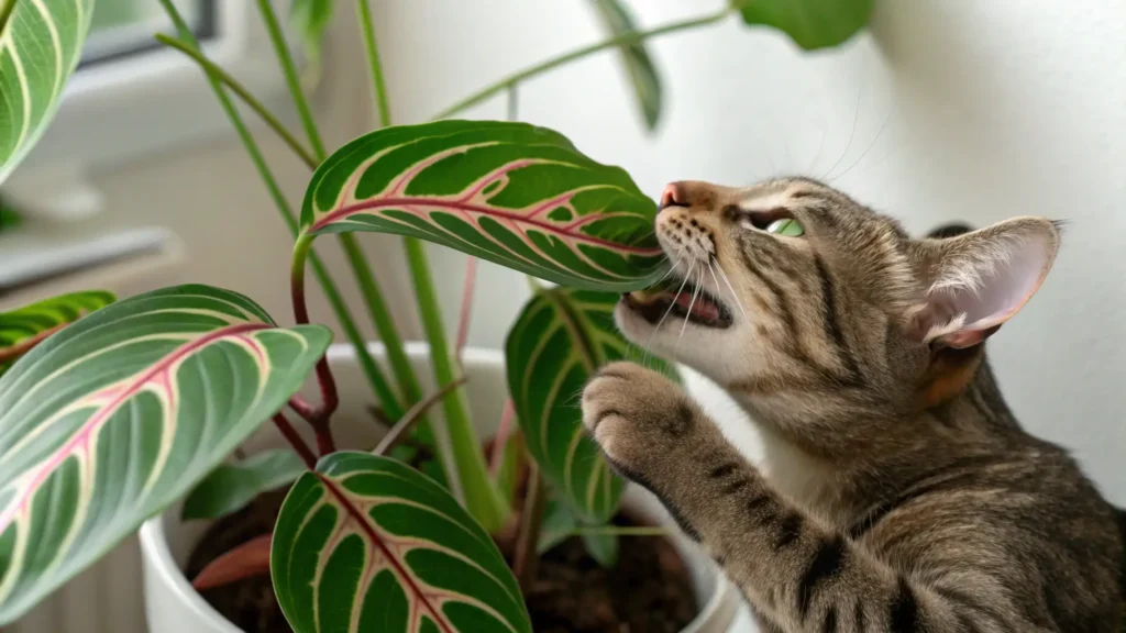 cats love prayer plants