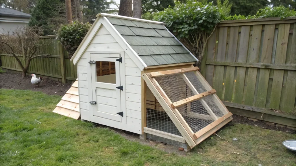 A small, low-cost A-frame chicken coop, ideal for beginners and small flocks.