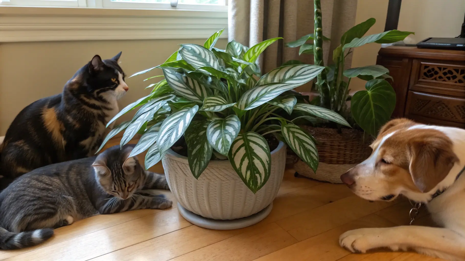 cats and dogs eat prayer plants