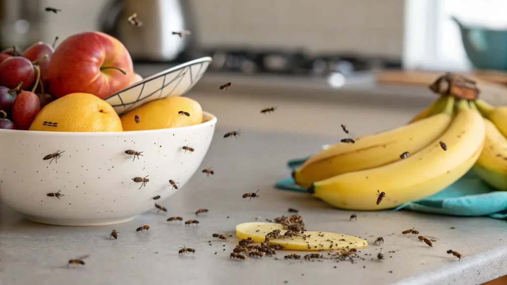 the fruit fly life cycle and common attractants like ripe fruit and spills. DIY Fruit Fly Traps