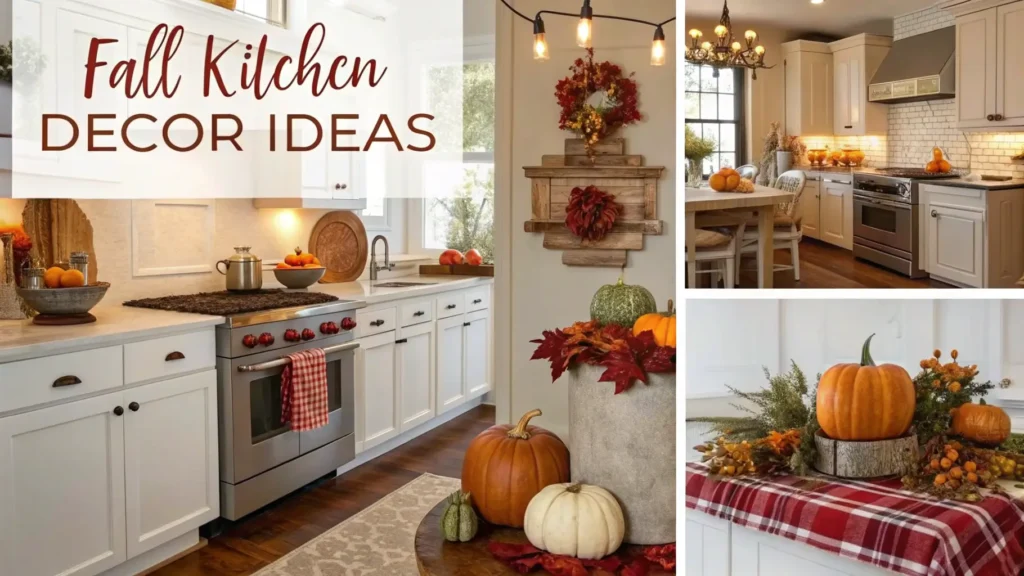 An extensive, high-quality image gallery showcasing various fall kitchen decor ideas, filterable by style (rustic, elegant, DIY). fall kitchen decor inspiration gallery