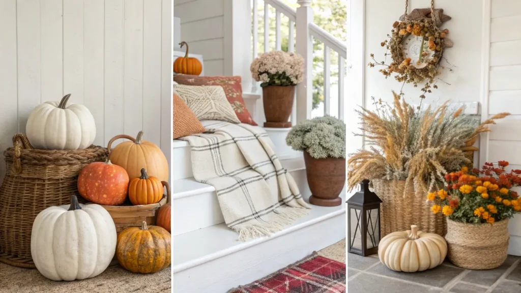 Curated fall decor inspiration for minimalist, modern farmhouse, bohemian, and traditional styles. Summer to Fall Decor