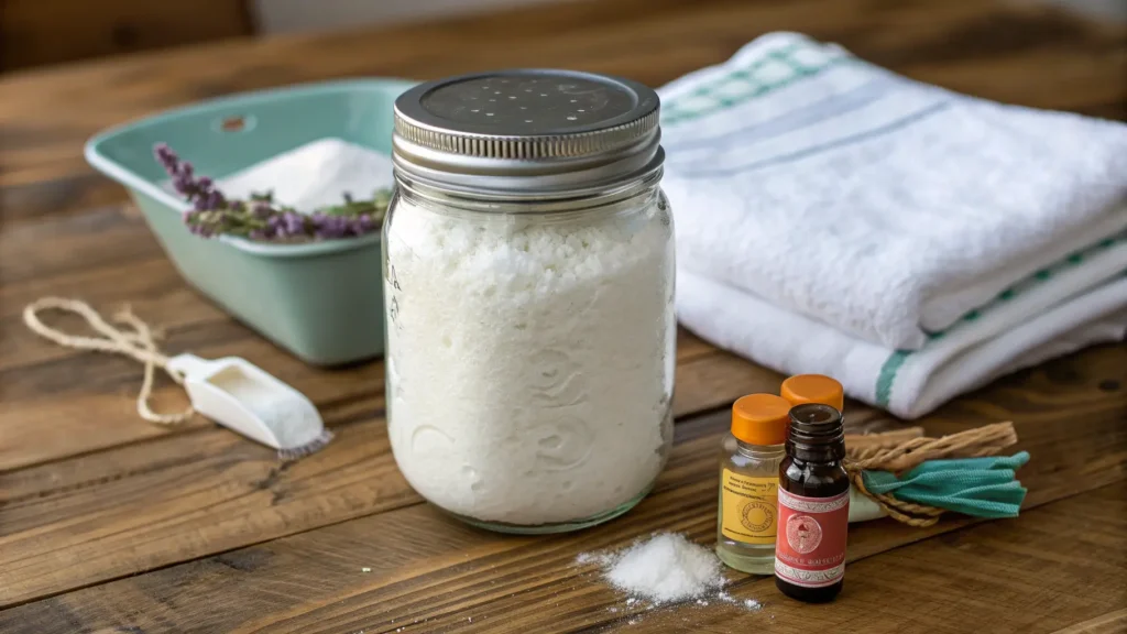 A comparison chart highlighting cost savings and natural ingredients of homemade borax laundry detergent versus commercial brands. Homemade Laundry Detergent with Borax