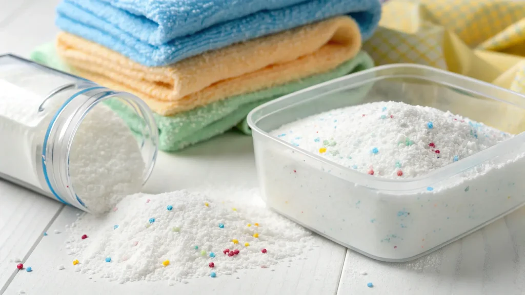 Step-by-step photos of grating soap and mixing dry ingredients for homemade borax laundry detergent powder. Homemade Laundry Detergent with Borax