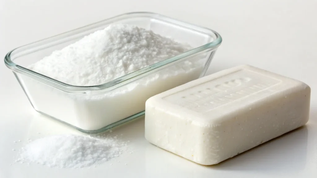 washing soda, and bar soap, with descriptions of their functions in homemade detergent. Homemade Laundry Detergent with Borax