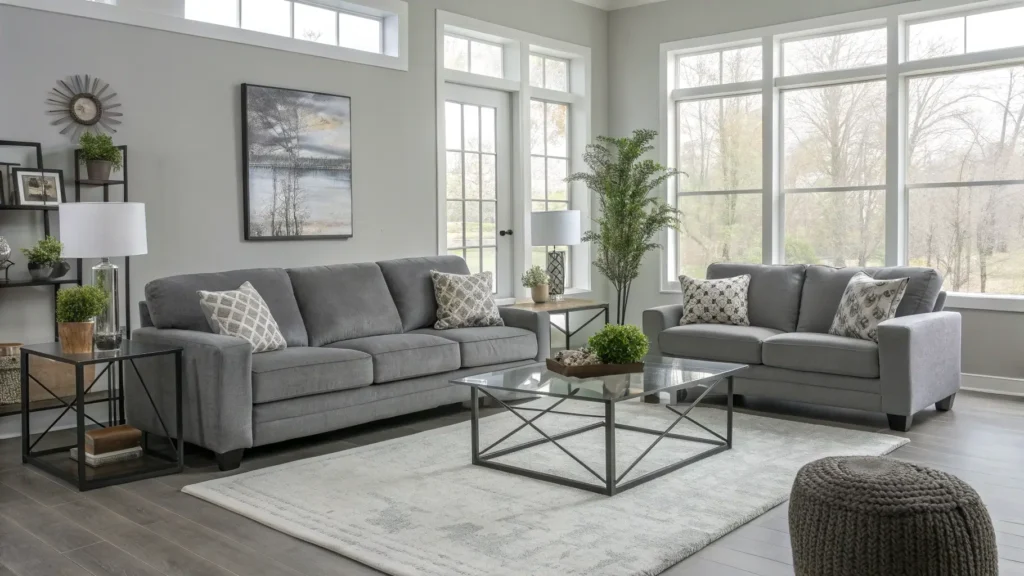 Modern Living Room with Stylish Gray Palette